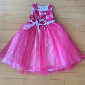 Girls Pink Fluffy Dress